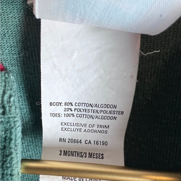 Little me velour bear green onesie 3 months - Picture 5 of 8